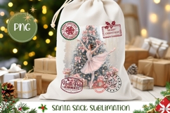 Christmas Santa Sack, Christmas Ballerina Sublimation Product Image 1