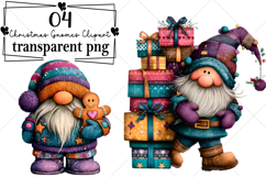 Blue Christmas Gnomes Clipart Watercolor PNG Product Image 1