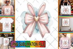 Cozy TSHIRT Art Ideas PNG, Easter Bow Product Image 1