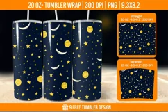 Day And Night Tumbler Wrap Designs, Sublimation Wrap Product Image 1
