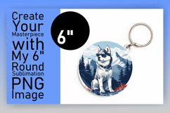 Adventure Seeker Dog Circle Design Sublimation Keychain PNG Product Image 1