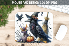 Crow Mouse pad Sublimation - Halloween Animal PNG Design Product Image 1