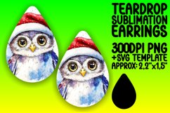 Artful Teardrop Earrings Sublimation Design , Christmas Wate Product Image 1