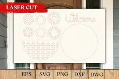 Patriotic Welcome Sign Laser Cut | 4th of July Door Hanger Product Image 2