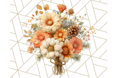 Fall Flower Bouquets Clipart PNG, Autumn Floral Clip Art Product Image 4