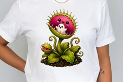 Halloween Carnivorous Plant Clipart | Cute Spooky Venus Flyt Product Image 3