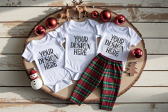 Christmas Family Matching Group Flat Lay T-Shirt Mockups Product Image 1