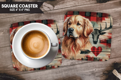 Cute Dogs Square Coaster PNG Bundle, Pet Coaster Design Product Image 12