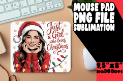 COZY MOUSE MAT INSPIRATIONAL SUBLIMATION, Just A Girl Product Image 1