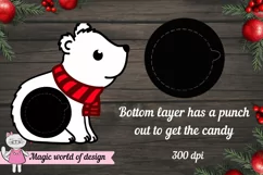 Polar Bear Candy dome Ornament svg, 3d svg cut file Product Image 4