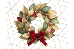 Christmas Wreath Clipart, Holiday Greenery PNG Illustrations Product Image 4