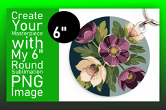 Cute Flamingo with Flowers Round Design PNG Product Image 1
