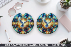 Dove Car coaster sublimation, Easter Coaster PNG Design Product Image 1