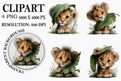 Safari Animals Clipart Watercolor PNG Product Image 1