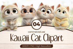 Adorable Kawaii Cat Family Clipart Sublimation PNG Product Image 1