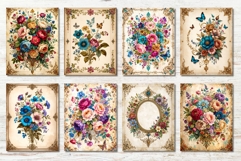 20 Floral Baroque Vintage Junk Journal Pages Bundle Product Image 4