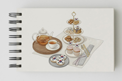 Korean Dessert Tea Tray Elegant Plating PNG Independence Product Image 5