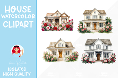 4 Cozy Watercolor House Clipart Product Image 1