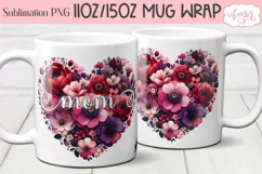 Mom mug wrap PNG| Mother's day sublimation design for mugs Product Image 1