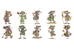 Whimsical Summer Beach Grandma Clipart Product Image 9