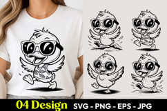 Cool Flying Chick SVG PNG Product Image 1