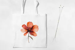 Watercolor Terracotta Flowers Clipart, PNG. Product Image 3