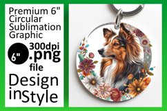 Cute Round Dog Sublimation Keychain Product Image 1