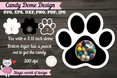 Dog paw candy dome Holder Svg, Paper Cut template Product Image 1