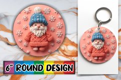 Holiday 3D Santa Claus Sublimation Wrap for Keychain Round Product Image 1