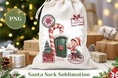 Christmas Elf Santa Sack Print, Cartoon Christmas Elf PNG Product Image 1