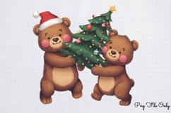 Woodland Christmas Watercolor Clipart PNG Product Image 1