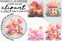 Whimsical Mushroom Fairy House Clipart Product Image 1