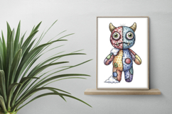 Horns Stitched Goblin Doll Halloween Voodoo PNG Cute Product Image 2