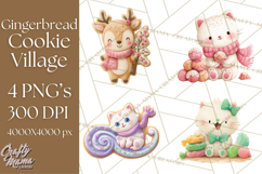 Gingerbread Village Gouache PNG Clipart Product Image 1