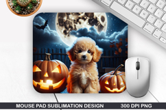 Halloween Dog Mouse Pad Sublimation, Halloween Mouse Pad PNG Product Image 1