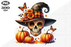 Halloween Skull Sublimation - Clipart PNG Design Product Image 1