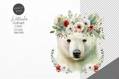 Christmas clipart, Polar bear clipart, Holiday clipart Product Image 1