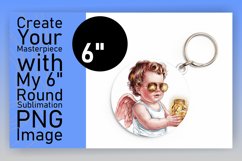 Artistic Keychain Circle Design Template , Cupid Product Image 1