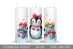 Christmas Penguin Tumbler. Cute Penguin Tumbler Design Product Image 1