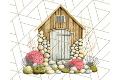 Vintage Cottagecore Barn PNG Clipart, Farmhouse Style Product Image 4