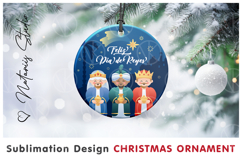 Feliz Dia de Reyes! Christmas Ornament. Sublimation design. Product Image 1