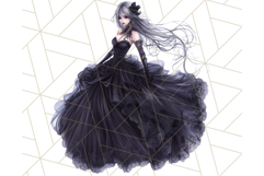 Victorian Gothic Wedding Dress PNG, Dark Bridal Clipart Product Image 4