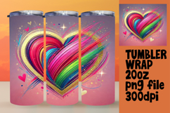 Custom 20oz Tumbler Wrap Download , Heart Product Image 1
