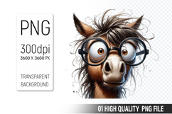 Funny Horse Clipart PNG, Sublimation Horse Design Product Image 1