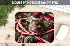 Christmas Mouse Pad Sublimation - Animal PNG Design Product Image 1