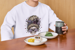 Messy Bun Skull Mom Clipart Product Image 6