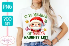 Funny Christmas PNG sublimation, Santa naughty list PNG Product Image 4