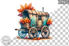 Fall Wagon Garden Sublimation - Fall Clipart PNG Design Product Image 1