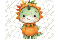 Dinosaur Costume Clipart, Cute Dinos in Halloween Outfits Product Image 4