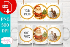 Merry Christmas photo mug wrap PNG, Santa mug template png Product Image 2